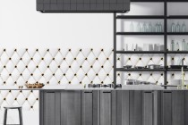 Panel kuchenny z efektem 3D- pikowana skóra z diamentami, cyrkoniami | Kuchnia Glamour 81737 Naklejkomania - zdjecie 3 - miniatura