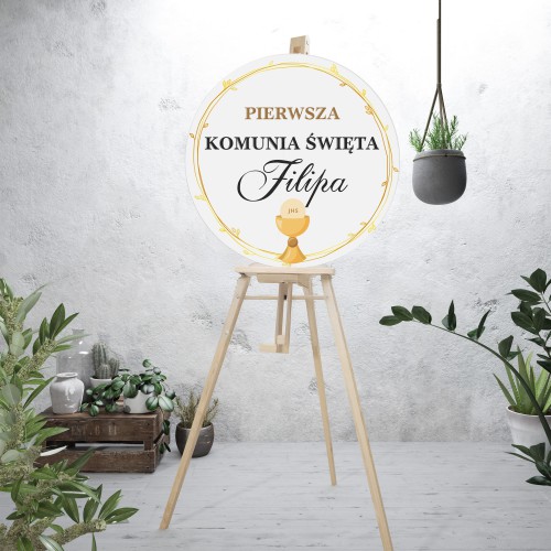 Tablica powitalna na Pierwszą Komunię Świętą Ozdobna tablica 3D z imieniem Tło Komunia Święta 61736 - zdjęcie 2