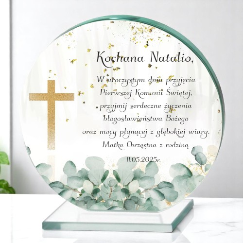 Elegancka statuetka z dedykacją - Pamiątka Pierwszej Komunii Świętej | Prezent na komunię 66080 - zdjęcie 3