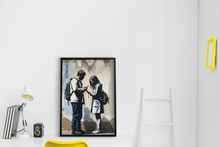Plakat Street Art – Mural w stylu Banksy’ego | Nowoczesna dekoracja 81691 - zdjęcie 6