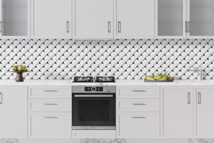 Lacobel z grafiką glamour- pikowany materiał, diamenty, cyrkonie | Dekoracyjny Panel kuchenny 81734 - zdjęcie 3