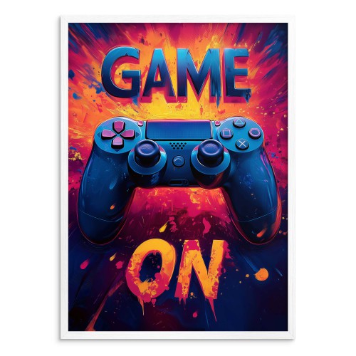Plakat GAME ON– Kolorowa Dekoracja Gamingowa na Ścianę, Idealna do Pokoju Gracza 94132 - zdjęcie 2