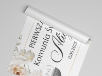 Elegancki Plakat powitalny Komunia Święta I Tablica powitalna na Pierwszą Komunię Świętą I Pamiątka 61740 Naklejkomania - zdjecie 2 - miniatura