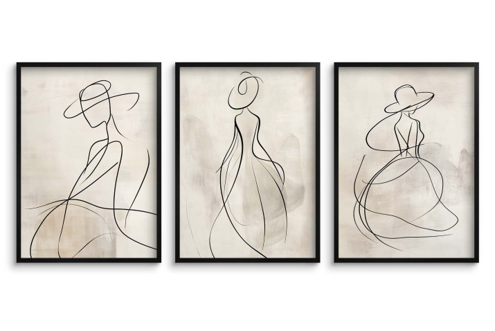 Zestaw Plakatów do salonu- Elegancka grafika line art | Dekoracja do wnętrz w stylu skandynawskim i boho 94139 - zdjęcie 7