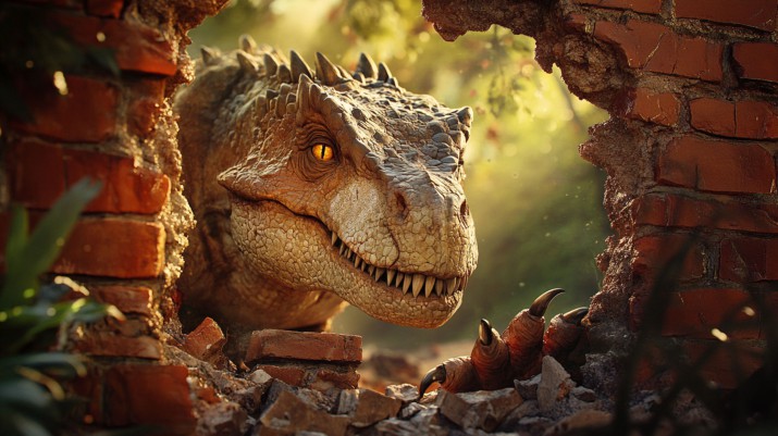 Maskownica kaloryfera- dinozaur | Dekoracyjna Osłona grzejnika z dziurą 3D Park Jurajski 81705 - zdjęcie 4