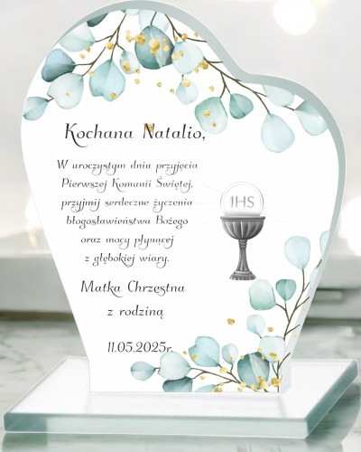 Statuetka serce Pamiątka Pierwszej Komunii Świętej prezent na komunię 66075 - zdjęcie 2