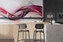 Panel kuchenny z różowo-fioletową falą – elegancki motyw do nowoczesnej kuchni 81728 Naklejkomania - zdjecie 3 - miniatura