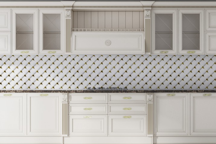 Lacobel do Kuchnii w stylu Glamour | Dekoracyjny Panel Ścienny- pikowany materiał, złote cyrkonie 81732 - zdjęcie 3
