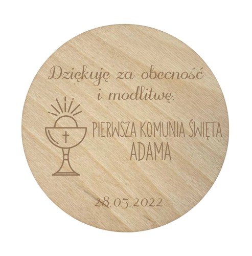Drewniany magnes podziękowanie dla gości podziękowania Komunia Święta Chrzest 10 sztuk, P06 Naklejkomania - zdjecie 1