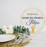 Tablica powitalna na Pierwszą Komunię Świętą Ozdobna tablica 3D z imieniem Tło Komunia Święta 61736 Naklejkomania - zdjecie 3 - miniatura