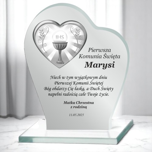 Pamiątka Pierwszej Komunii Świętej Prezent na Komunie Świętą I Statuetka z dedykacją 66081 - zdjęcie 3