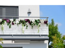 Wodoodporna Mocna Osłona balkonowa | Maskownica barierek, balustrady- kwiaty na białej cegiełce 81782 Naklejkomania - zdjecie 1 - miniatura