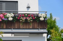 Osłona na barierki, balustradę- kwiaty | Ochronna mata na balkon, taras | Baner na ogrodzenie 81758 Naklejkomania - zdjecie 1 - miniatura