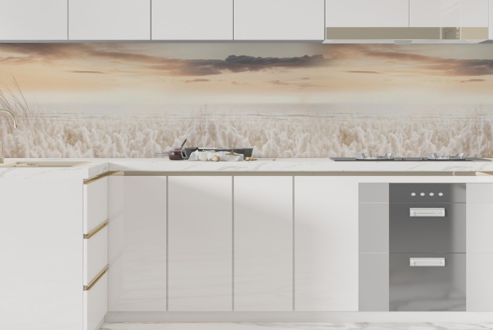 Dekoracyjny Panel kuchenny | Lacobel do kuchni w stylu boho- trawy pampasowe P21351