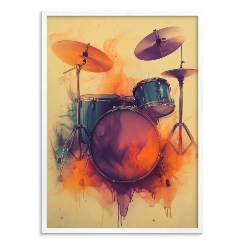 Plakat z perkusją – muzyczna dekoracja | Obraz na ścianę z instrumentem | Dekoracja dla muzyków i fanów rocka 94130 - zdjęcie 3