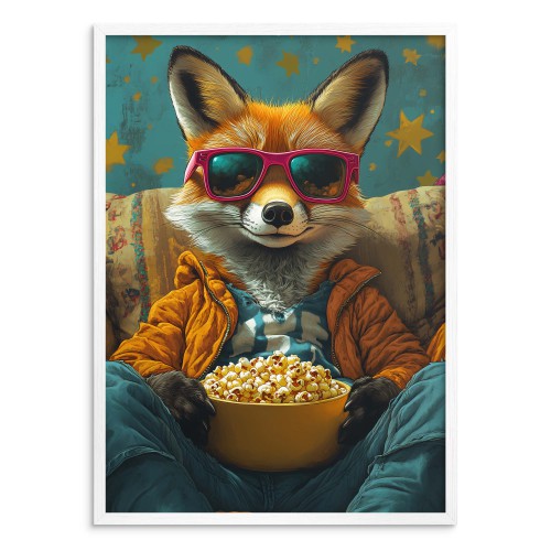 Plakat z lisem- Humorystyczna dekoracja do pokoju młodzieżowego- Zwierzęta, retro, pop-art 94123 - zdjęcie 3