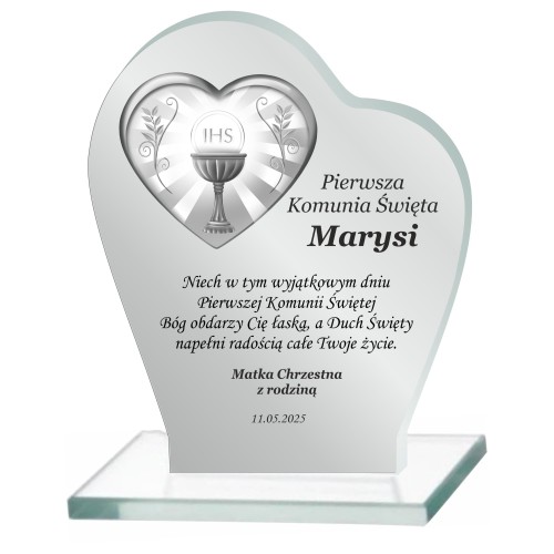 Pamiątka Pierwszej Komunii Świętej Prezent na Komunie Świętą I Statuetka z dedykacją 66081 Naklejkomania - zdjecie 1