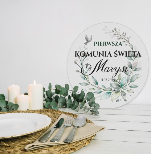 Tablica powitalna na Pierwszą Komunię Świętą Pamiątka Ozdobna tablica 3D z imieniem 61735 - zdjęcie 2
