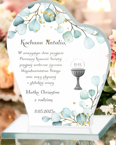 Statuetka serce Pamiątka Pierwszej Komunii Świętej prezent na komunię 66075 - zdjęcie 3