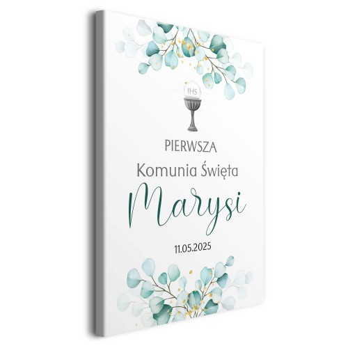 Tablica Powitalna na Komunię- obraz na płótnie z imieniem i datą | Pierwsza Komunia Święta dekoracja Powitanie gości 61732 - zdjęcie 2