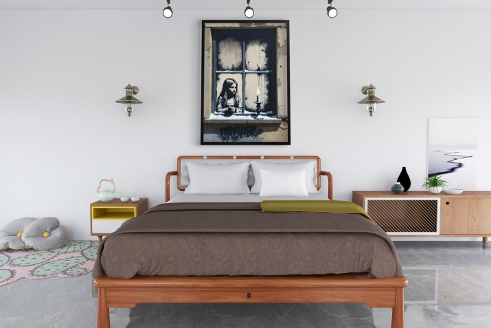 Melancholijny Plakat na ścianę w stylu street art | Mural w stylu Banksy&amp;#039;ego 81693 - zdjęcie 3
