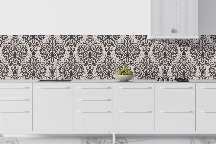Panel dekoracyjny do kuchni | Płyta na ścianę między szafkami- brązowe ornamenty 81763
