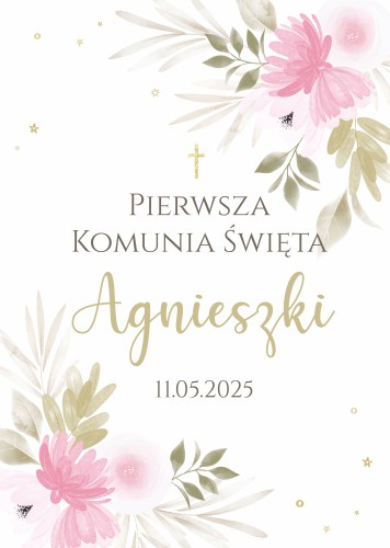 Plakat powitalny na Pierwszą Komunię Świętą | Dekoracje komunijne- tablica na powitanie gości 61730 - zdjęcie 5