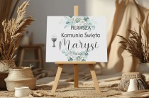 Tablica powitalna na Pierwszą Komunię Świętą Plakat powitalny Tło do zdjąć z uroczystości 61738 Naklejkomania - zdjecie 4 - miniatura