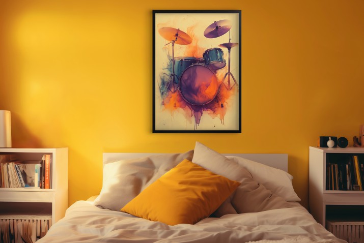 Plakat z perkusją – muzyczna dekoracja | Obraz na ścianę z instrumentem | Dekoracja dla muzyków i fanów rocka 94130 - zdjęcie 6