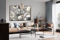 Abstrakcyjny Obraz w eleganckiej ramie American Box | Srebrne i Złote kule- nowoczesna dekoracja Glamour R241315 Naklejkomania - zdjecie 7 - miniatura