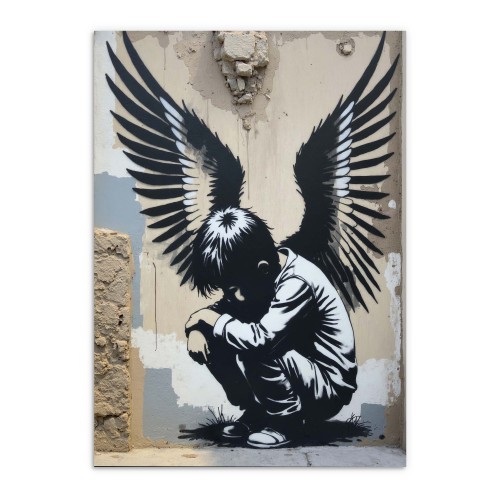 Plakat w stylu street art | Czarno biały plakat Graffitti-  sztuka uliczna 81694 - zdjęcie 4
