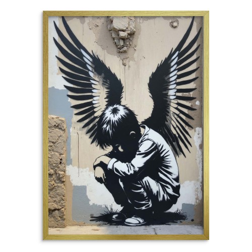 Plakat w stylu street art | Czarno biały plakat Graffitti-  sztuka uliczna 81694 - zdjęcie 7