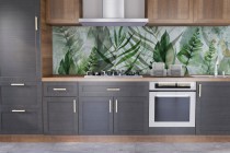 Panel kuchenny między szafki– stylowa dekoracja do kuchni | Lacobel Zielone Liście P21183 Naklejkomania - zdjecie 2 - miniatura