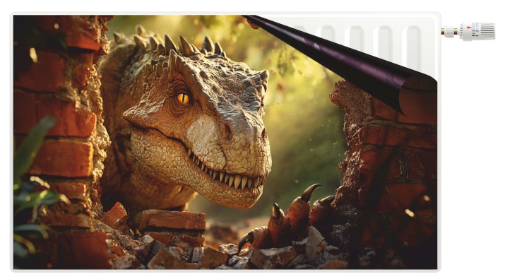 Maskownica kaloryfera- dinozaur | Dekoracyjna Osłona grzejnika z dziurą 3D Park Jurajski 81705