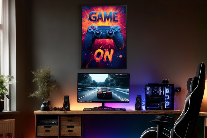Plakat GAME ON– Kolorowa Dekoracja Gamingowa na Ścianę, Idealna do Pokoju Gracza 94132 - zdjęcie 6