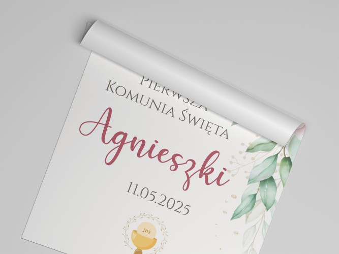 Powitanie gości Pierwsza Komunia Święta- Tablica Powitalna na komunię | Plakat na powitanie gości Komunia 61729 - zdjęcie 5