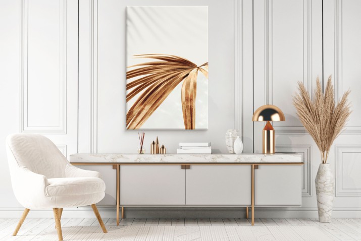 Obraz na płótnie z liściem palmy – Minimalistyczna dekoracja boho 68199 - zdjęcie 5
