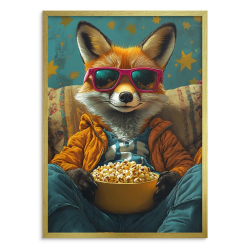 Plakat z lisem- Humorystyczna dekoracja do pokoju młodzieżowego- Zwierzęta, retro, pop-art 94123 - zdjęcie 2