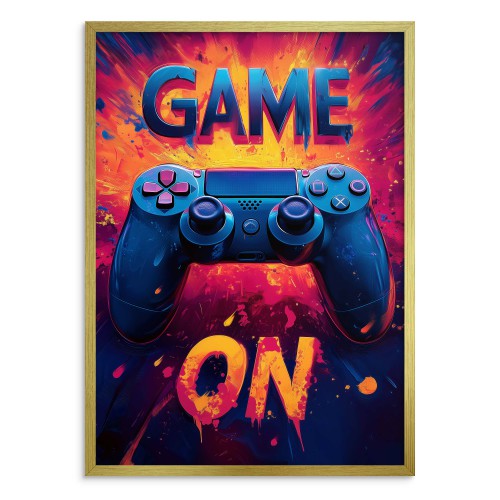 Plakat GAME ON– Kolorowa Dekoracja Gamingowa na Ścianę, Idealna do Pokoju Gracza 94132 - zdjęcie 3