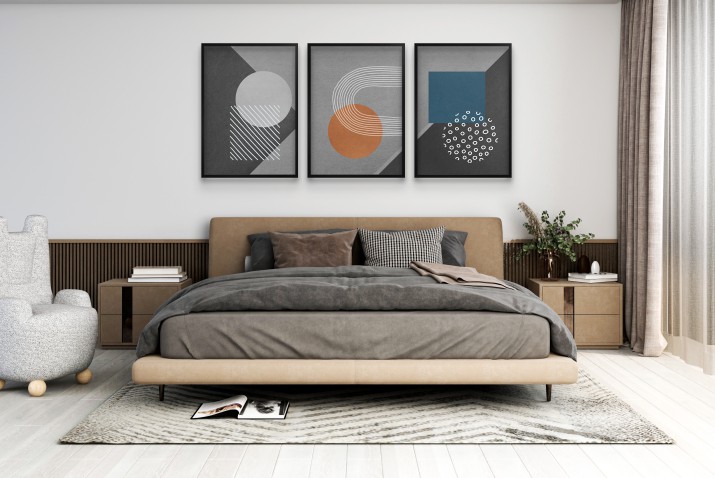 Komplet plakatów Modern Retro- Kolorowe Kształty na szarym tle | Plakaty w stylu Bauhaus do wnętrz skandynawskich 81821 - zdjęcie 8