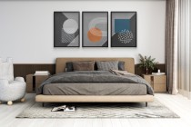 Komplet plakatów Modern Retro- Kolorowe Kształty na szarym tle | Plakaty w stylu Bauhaus do wnętrz skandynawskich 81821 Naklejkomania - zdjecie 8 - miniatura