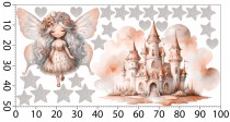 Dziecięca Naklejka na ścianę- Wróżka, Zamek, Gwiazdki | Piękna dekoracja do sypialni dziecka T42142 Naklejkomania - zdjecie 5 - miniatura