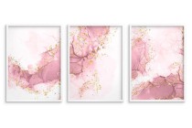 Dekoracja glamour: zestaw 3 różowo-złotych plakatów do eleganckiego wnętrza 81815 Naklejkomania - zdjecie 4 - miniatura