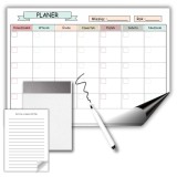 Planer magnetyczny na lodówkę | Harmonogram, Organizer, Kalendarz na magnes + Notes Lista zakupów i pisak 4654 Naklejkomania - zdjecie 1 - miniatura