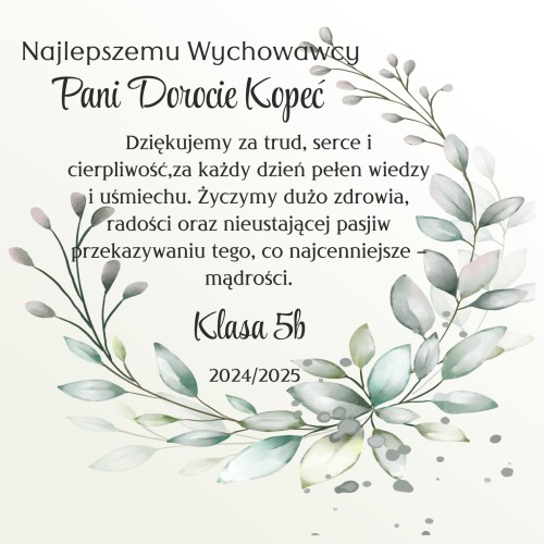 Podziękowanie dla Nauczyciela wychowawcy na Zakończenie Roku Szkolnego | Upominek od uczniów- białe pudełko prezentowe 66439 - zdjęcie 3