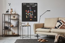 Samoprzylepna Tablica magnetyczna na magnesy z podróży na ścianę- Nasze podróże małe i duże 58x70cm 67414 Naklejkomania - zdjecie 5 - miniatura