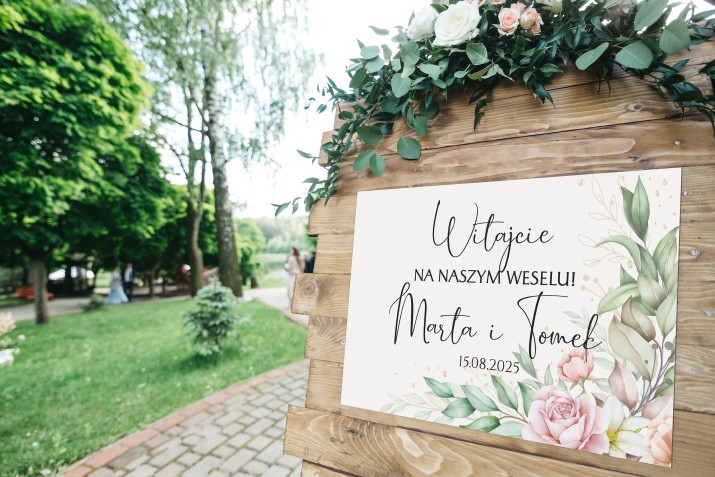 Tablica powitalna na wesele boho | Powitanie gości weselnych | Tło do zdjęć ślubnych 61746 - zdjęcie 4