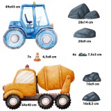 Naklejki dla chłopca- plac budowy | Dekoracje dla przedszkolaka | Obrazki na ścianę z pojazdami, maszynami T42147 Naklejkomania - zdjecie 4 - miniatura