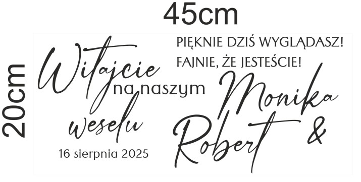 Naklejki na lustro- Dekoracja na wesele | Powitanie gości weselnych- napisy na lustro, szybę, okno Imiona + Data 66733 - zdjęcie 2
