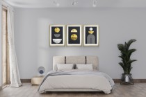 Zestaw Nowoczesnych plakatów- geometryczne wzory w złocie | Elegancka dekoracja do wnętrz glamour 81860 Naklejkomania - zdjecie 5 - miniatura